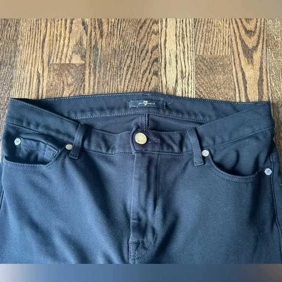7 For All Mankind Women’s Black Skinny Stretch Pants Mid Rise Size 29 - Picture 5 of 10